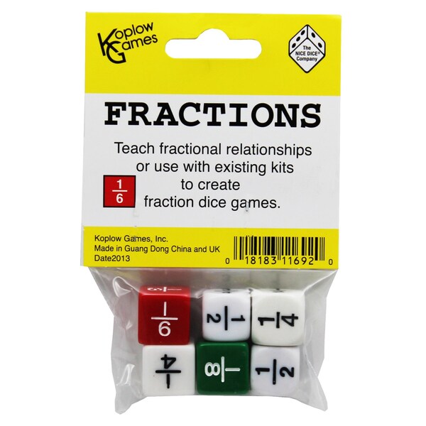 Koplow Games Fraction Dice Set, 6 Pieces 11692 - main